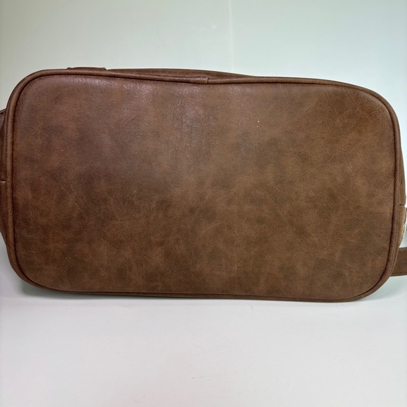 DONNA SHARP “Katie” Cloth Floral Design Handbag w/Brown Trim - Picture 7 of 7